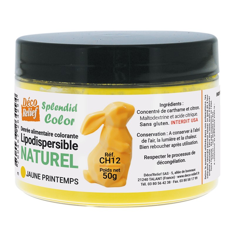 Pot de colorant alimentaire naturel lipodispersible jaune printemps