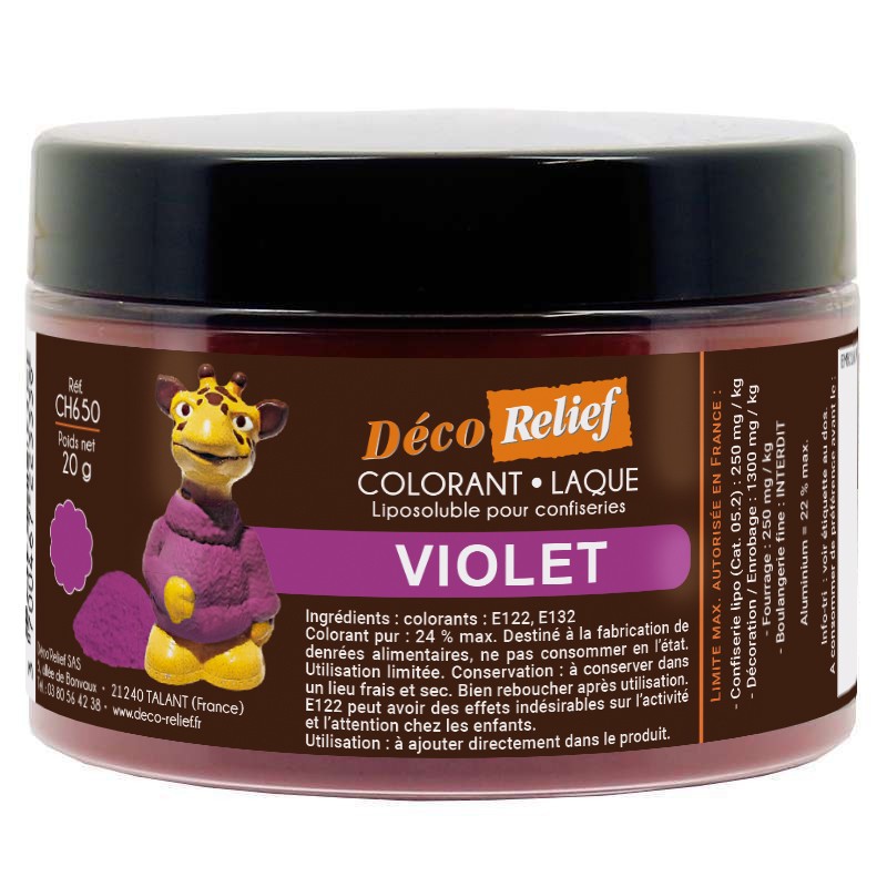 Colorant alimentaire en poudre violet bleu - Déco'Relief