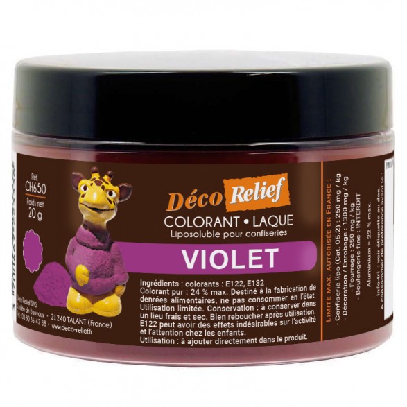 Colorant alimentaire violet poudre hydrosoluble professionnel 4074 -  Couleur : Violet, Poids : 25 g