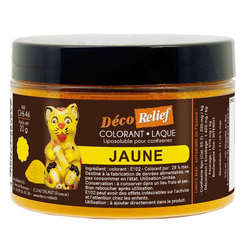 Colorant Alimentaire Liposoluble Jaune Laque 20g