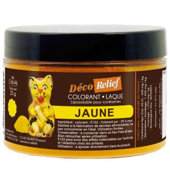 Colorant Alimentaire Liposoluble Jaune Laque 20g