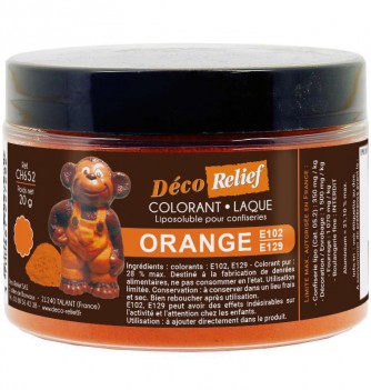 Colorant Alimentaire Liposoluble Orange E102 E129 Laque 20g