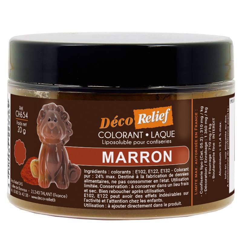 Colorant Alimentaire Liposoluble Marron Laque 20g