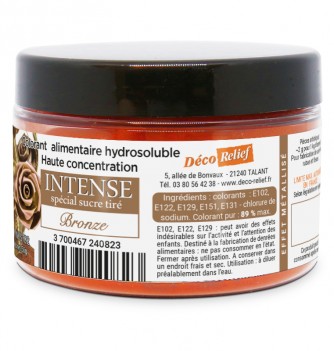 Colorant Alimentaire Hydrosoluble en Poudre pour Sucre Tiré - Effet Métal Bronze - 50g