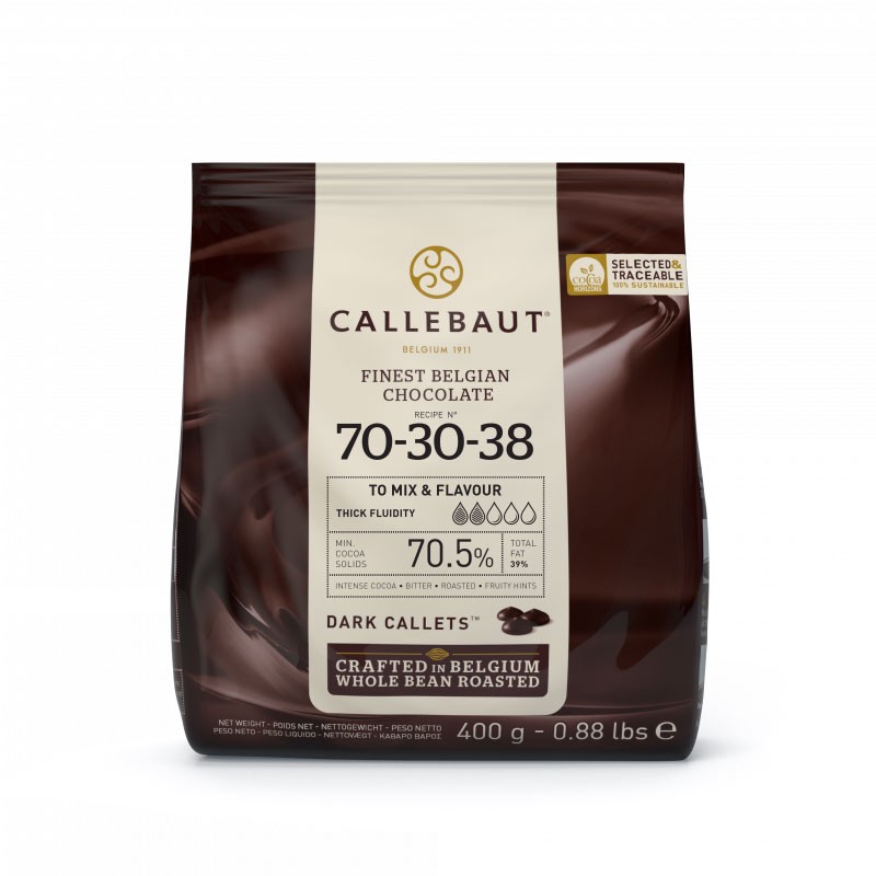 Chocolat de Couverture 400g Callebaut - 70-30-38 Noir 70,5% Cacao