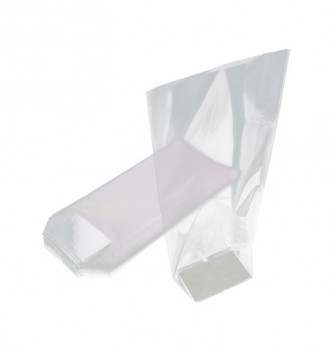 100 Clear bags - crystal, cardboard base - 10x22cm - 35µ