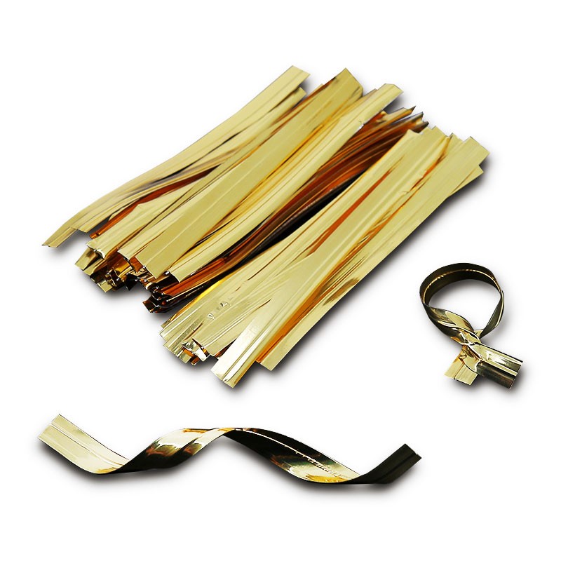 1000 Gold twist ties for bags - 80 mm