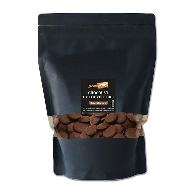 Chocolat de couverture 1KG - Noir 58% cacao