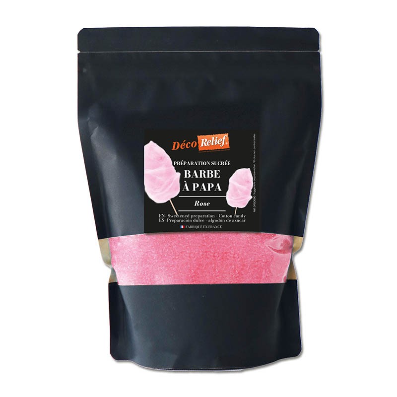 Préparation sucrée rose pour barbe à papa