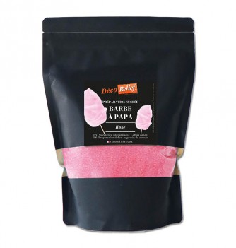 Préparation sucrée rose pour barbe à papa