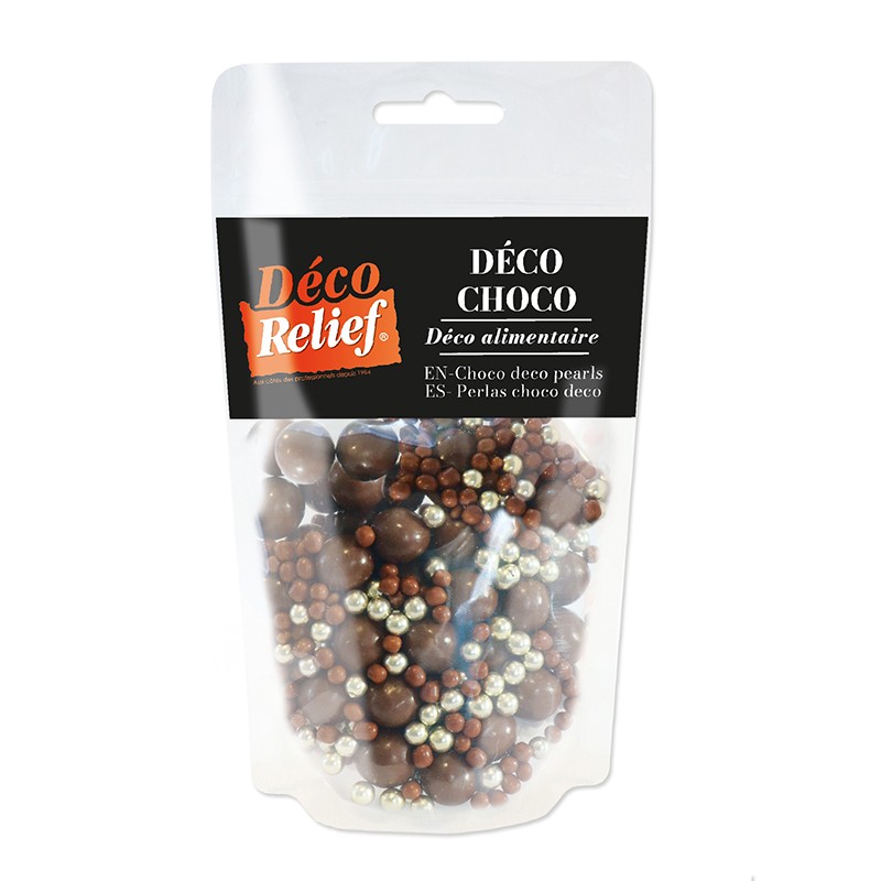 Decors Perles chocolat Lait et doré