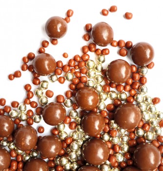 Decors Perles chocolat Lait et doré