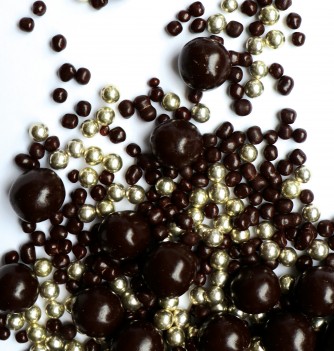 Decors Perles chocolat Noir et doré