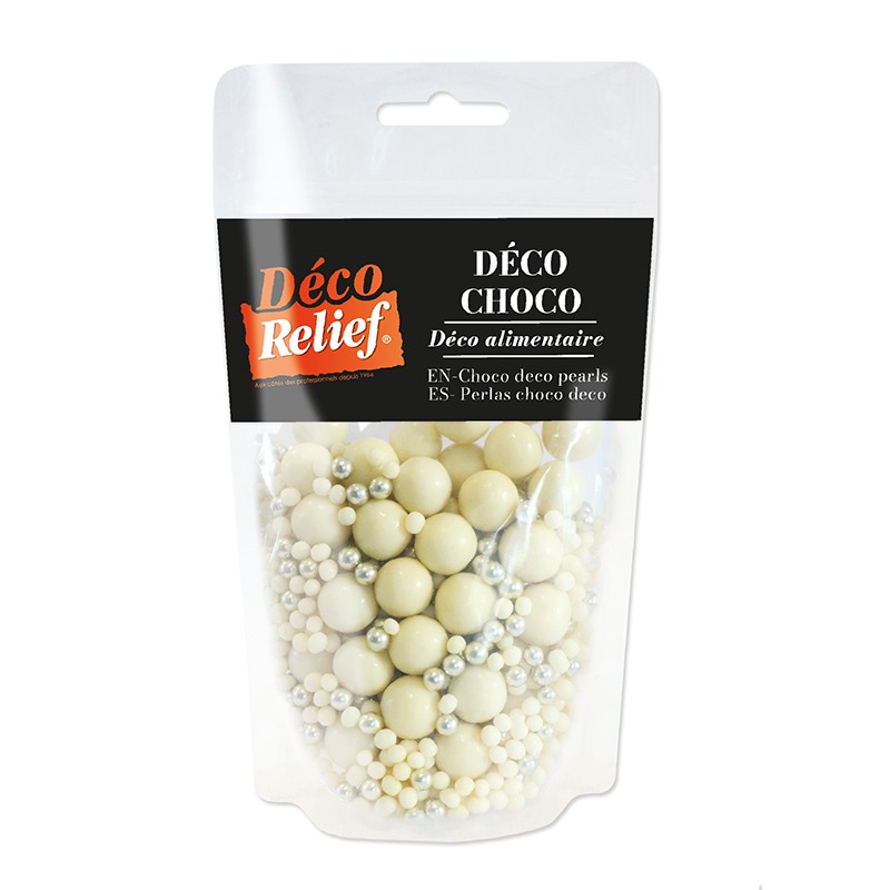 Decors Perles chocolat Blanc et doré