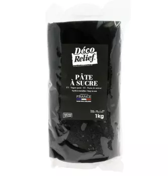 Pâte à Sucre Française Noir - 1 Kg