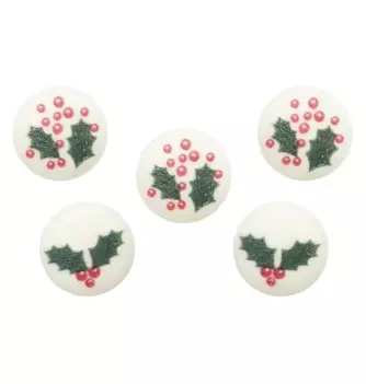 Décors en Sucre "Feuilles de Houx" - 120 pièces