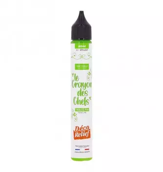 Crayon des chefs vert pour l'écriture sur pâtisseries.