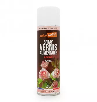 Bombe de vernis alimentaire en spray, idéal pour les pièces en chocolat ou en sucre artistique